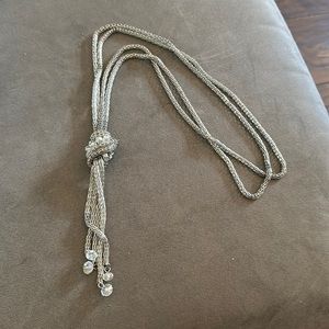 Long silver necklace